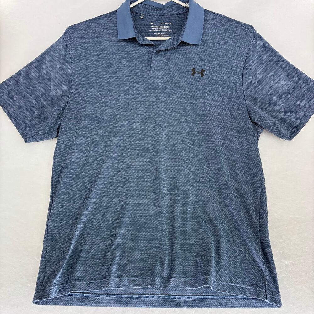 Under Armour Performance Polo Men's XL Loose Fit Heather Blue